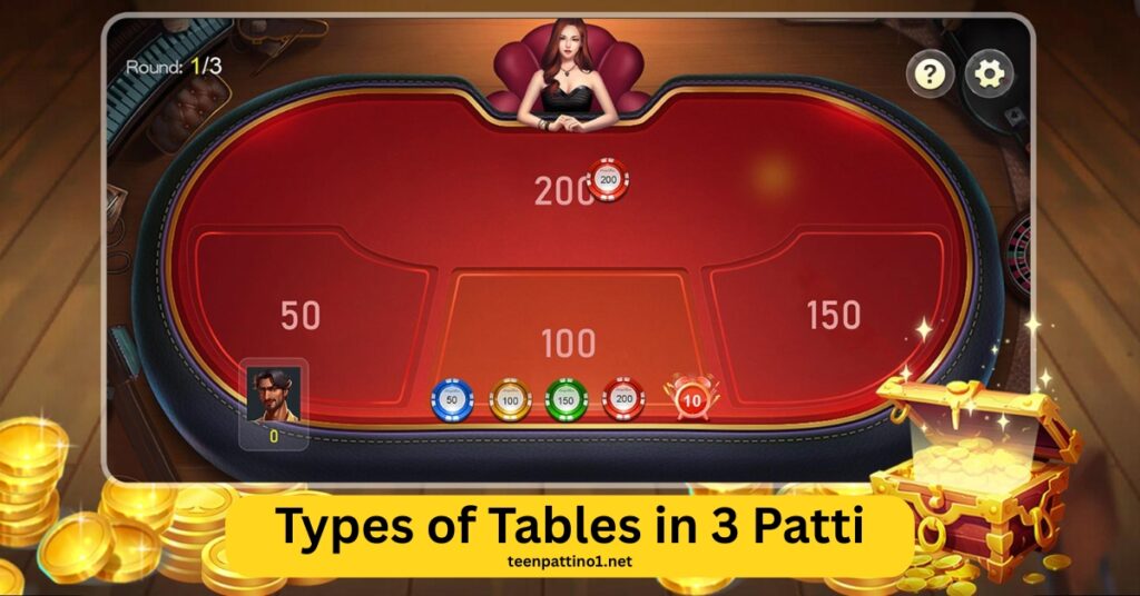 Types of Tables in 3 Patti